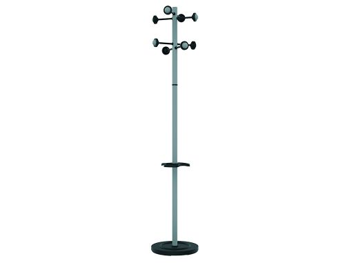 Cabide metlico unilux accueil 8 cabides com suporte para guarda-chuva e bandeja de gotas cinzento metalizado 177 x 38 c , Unilux , 154391 , 3595560008872